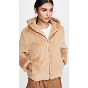 Vince | Jackets u0026 Coats | Vince Faux Fur Teddy Bear Full Zip Plush Tan  Hooded Jackethoodiecoat | Poshmark